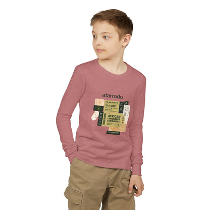 African Languages Collage Youth Long Sleeve Kids Tee