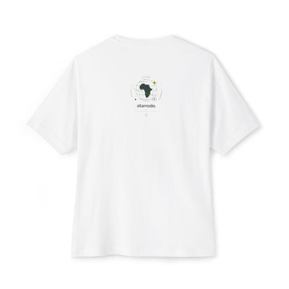 My love language is in African languages Tee | Abstract face art, green moon accents