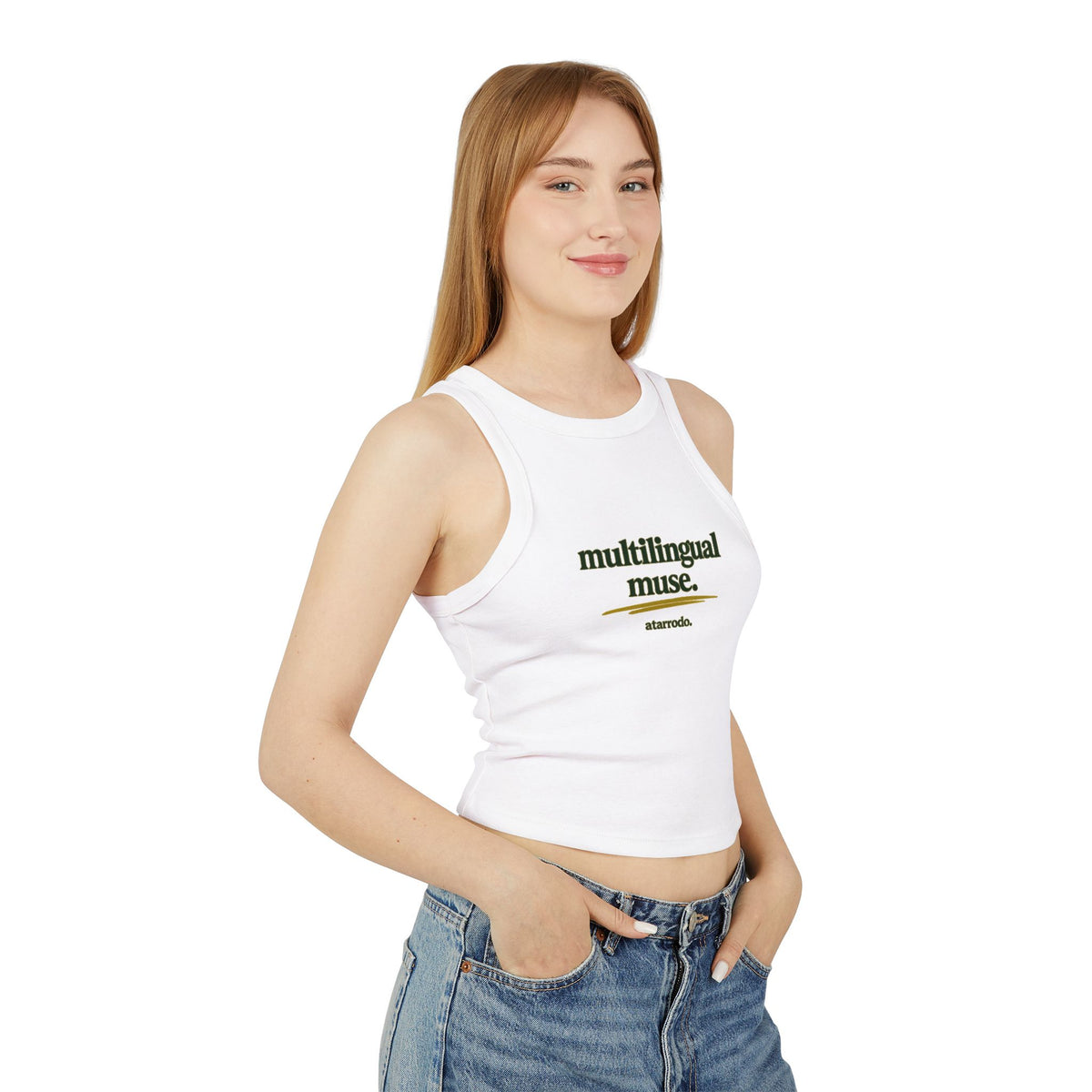 Multilingual Muse | Women's Micro Rib Racer Tank Top