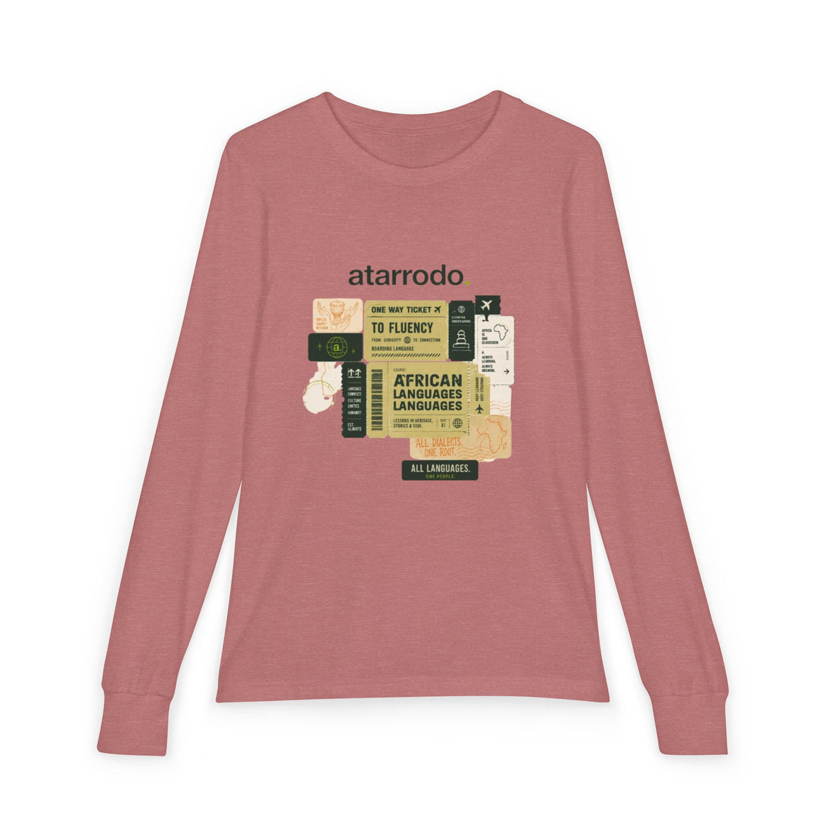 African Languages Collage Youth Long Sleeve Kids Tee