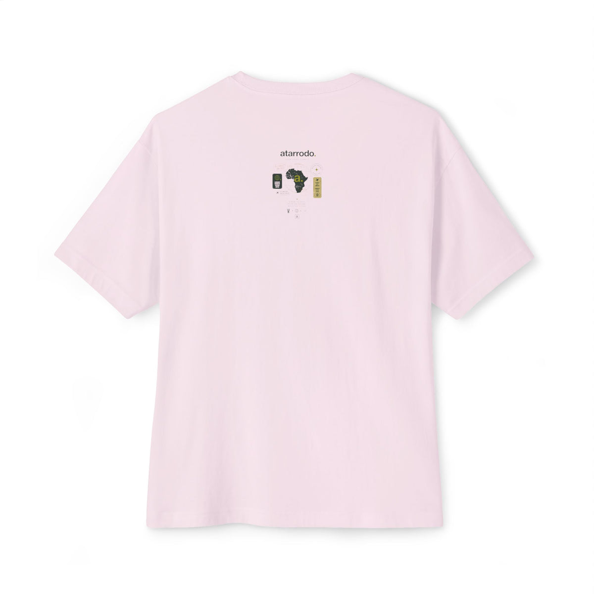 Fluency Atarrodo Tee | Abstract face art, green moon accents