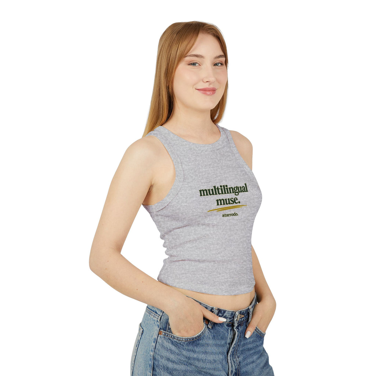 Multilingual Muse | Women's Micro Rib Racer Tank Top
