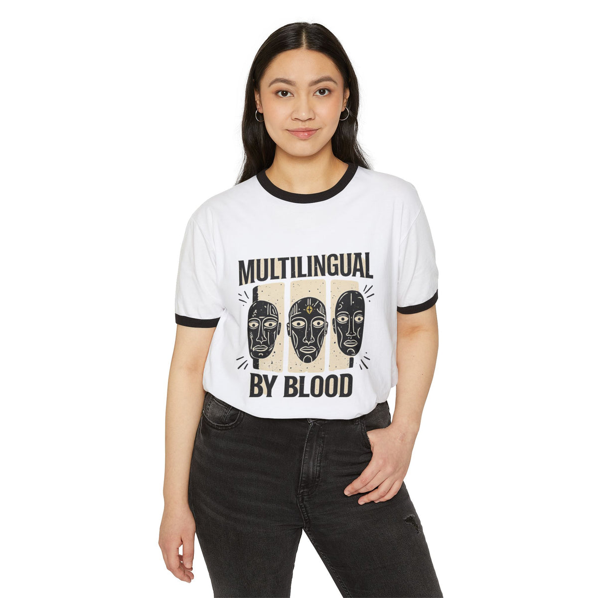 Multilingual by Blood | Unisex Cotton Ringer T-Shirt
