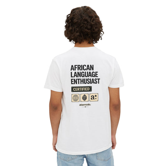 African Language Enthusiast | Unisex Garment-Dyed Pocket T-Shirt