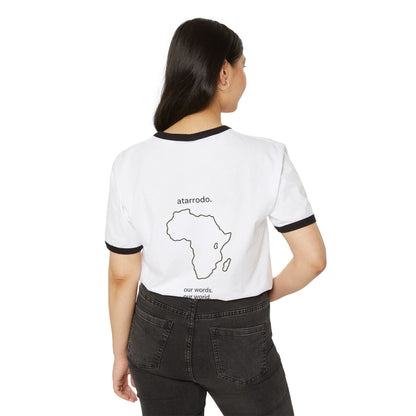 Made of Stories, Shaped by language | Unisex Cotton Ringer T-Shirt