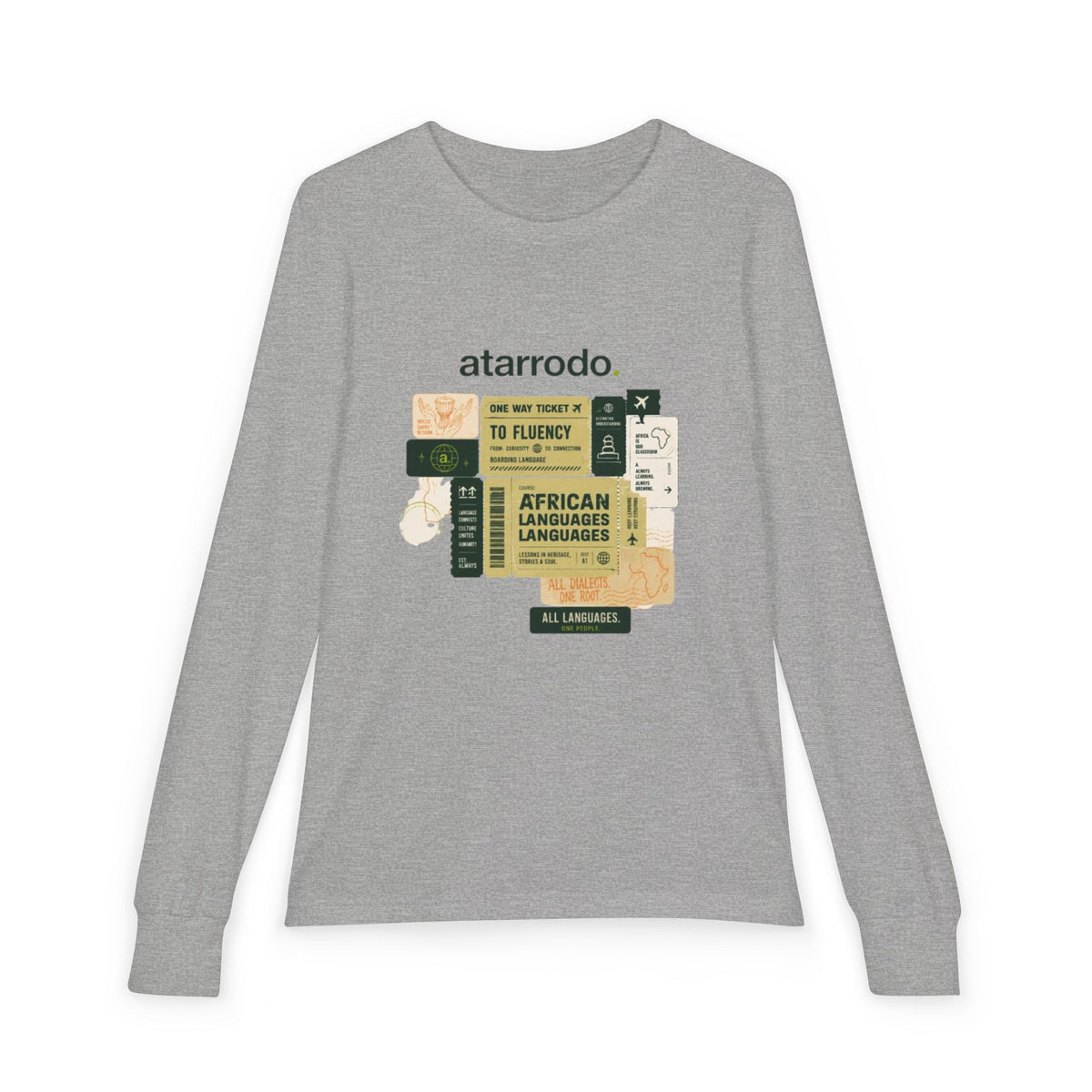 African Languages Collage Youth Long Sleeve Kids Tee