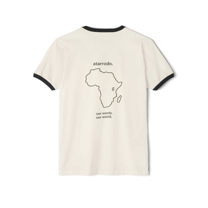 Made of Stories, Shaped by language | Unisex Cotton Ringer T-Shirt