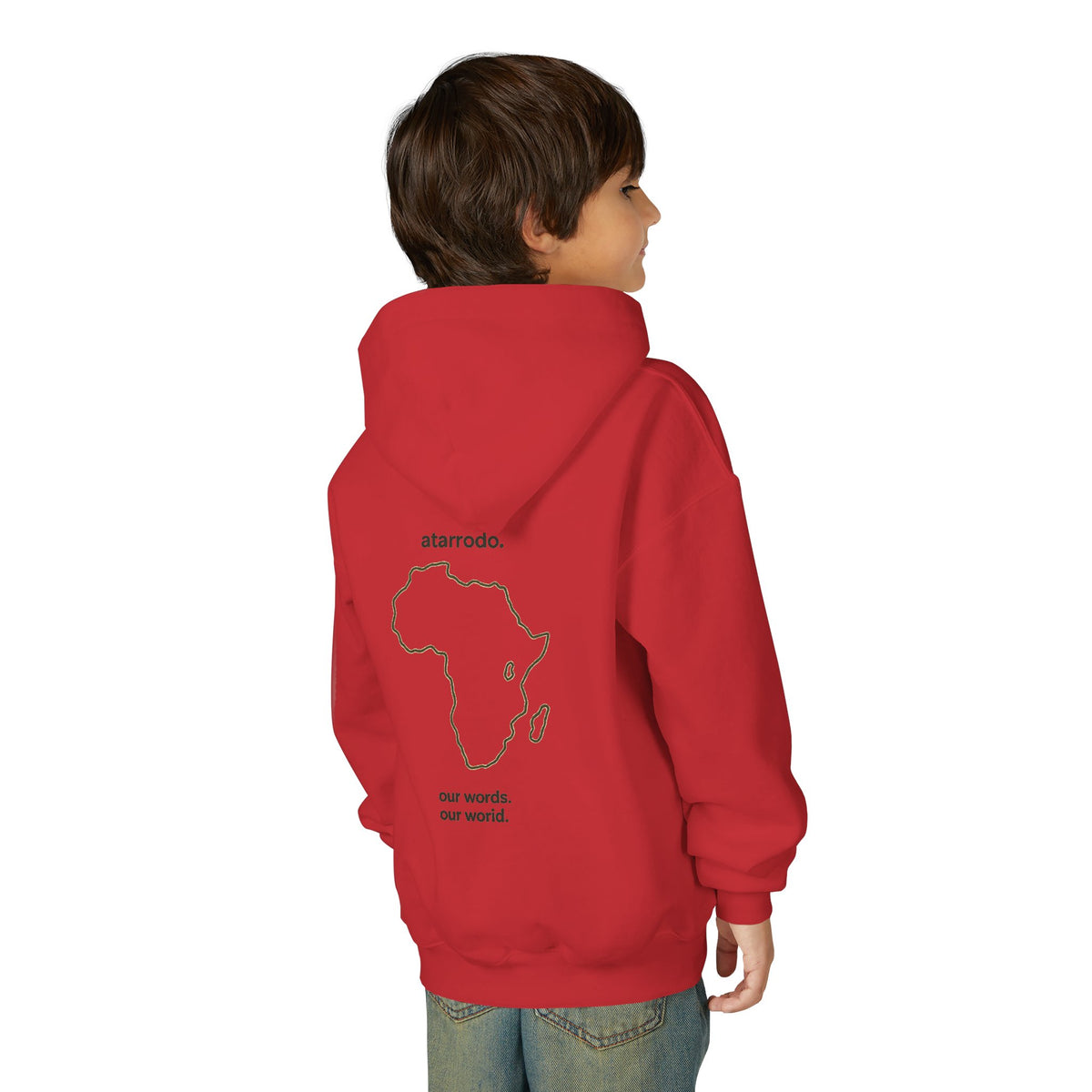 átarrodo Africa outline kids hoodie