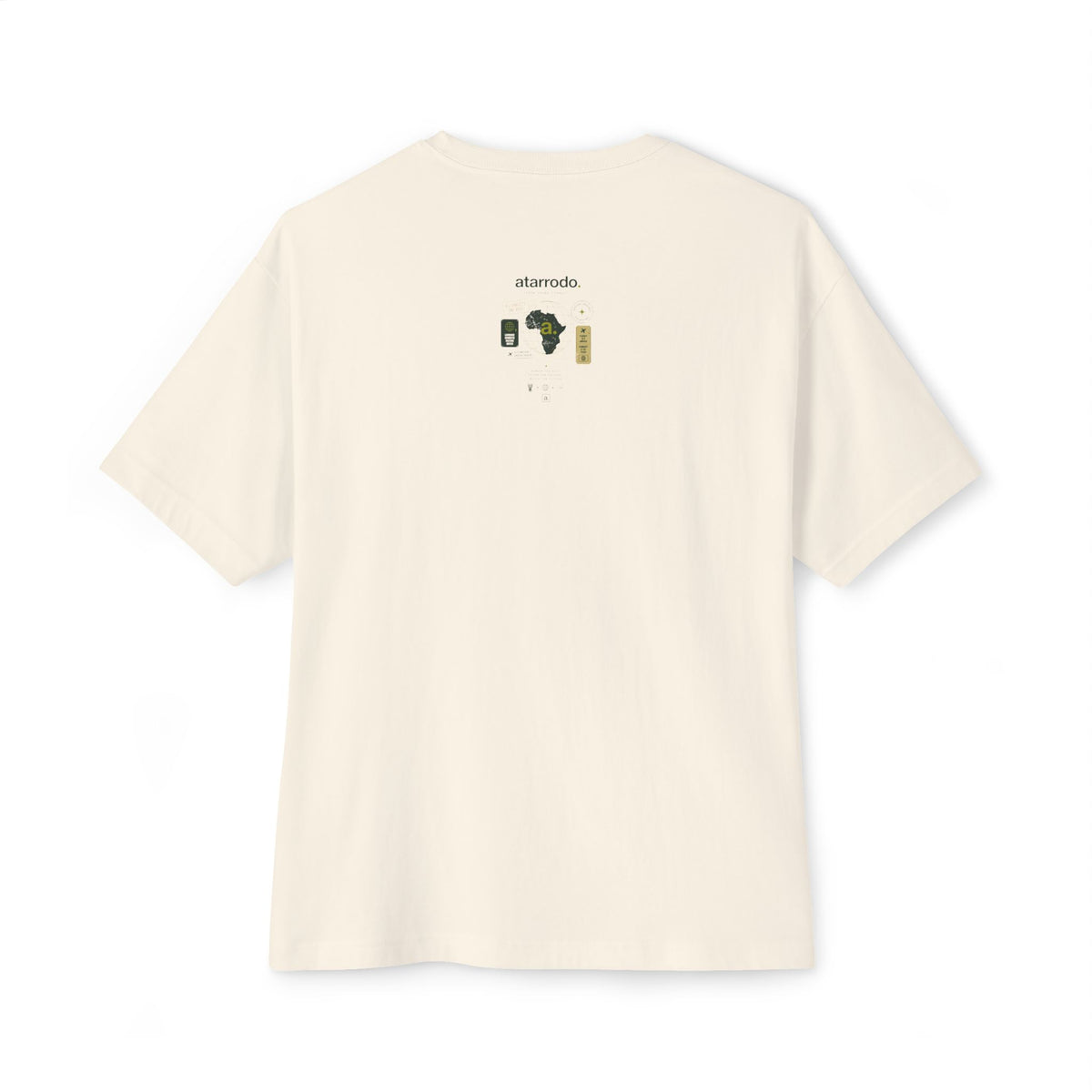 Fluency Atarrodo Tee | Abstract face art, green moon accents