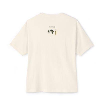 Fluency Atarrodo Tee | Abstract face art, green moon accents