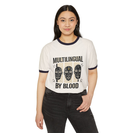 Multilingual by Blood | Unisex Cotton Ringer T-Shirt