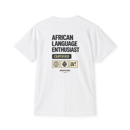 African Language Enthusiast | Unisex Garment-Dyed Pocket T-Shirt