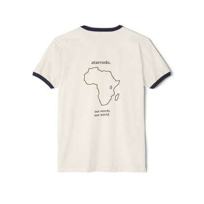Made of Stories, Shaped by language | Unisex Cotton Ringer T-Shirt