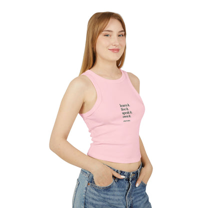 Learn it, Live it | Women's Micro Rib Racer Tank Top