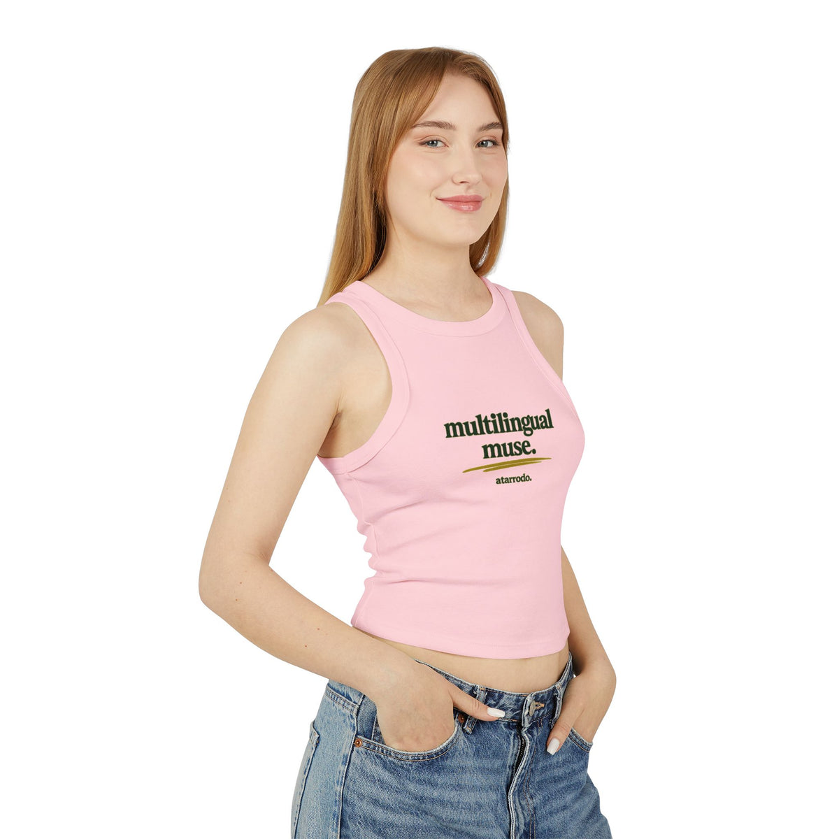Multilingual Muse | Women's Micro Rib Racer Tank Top