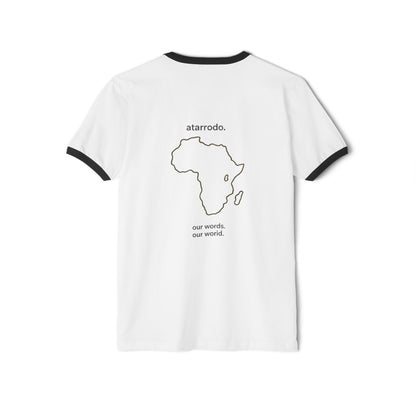 Made of Stories, Shaped by language | Unisex Cotton Ringer T-Shirt