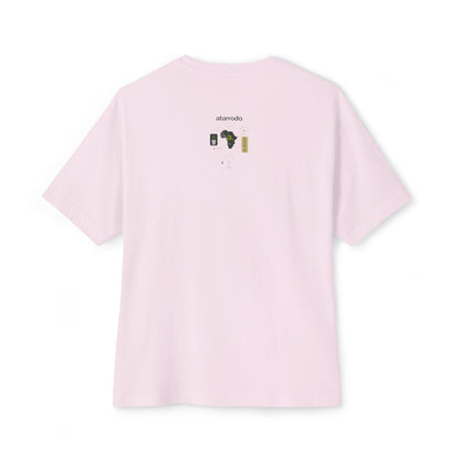 Fluency Atarrodo Tee | Abstract face art, green moon accents